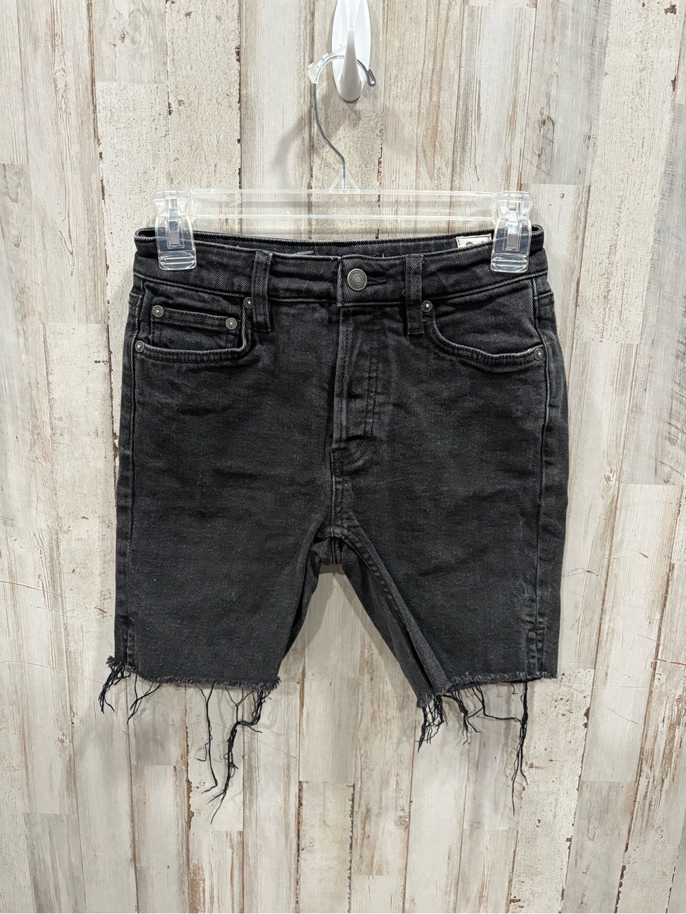 Free People Avery Black High Sister Cut Off Bermuda Modest Shorts Size 24